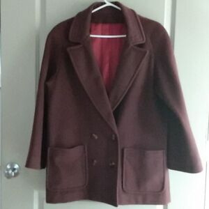 Natalie Green 100% wool coat 21 inches across 30 inches length